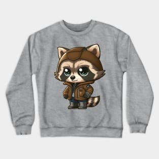 Cool Raccoon in a Hooded Jumper Crewneck Sweatshirt